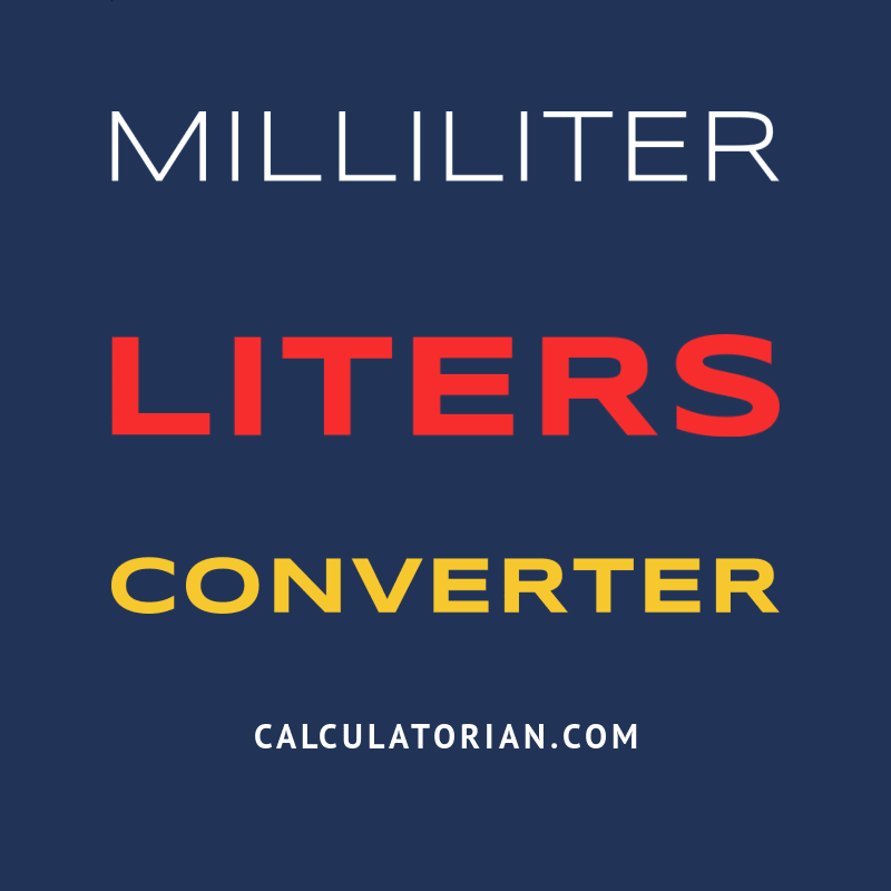 Milliliters to Liters (ml to l) » Converter, Formula, and Table How to change ml to litres